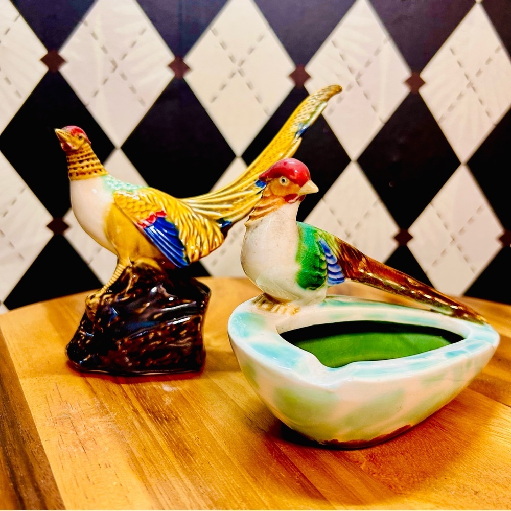 Collectible‎ Birds Pair Ceramic Beswick Pottery Ashtray & Pheasant Figurine - Picture 7 of 9